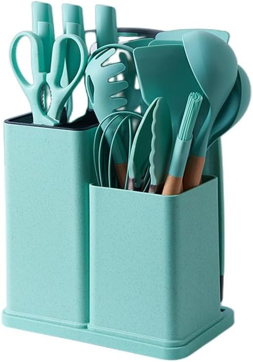 Juego de utensilios de cocina y cuchillos de 19 piezas