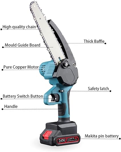 Motosierra electrica racargable portatil 36 v