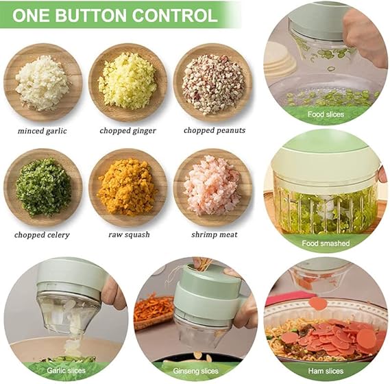 CORTADOR DE VERDURAS 2 EN 1 RECARGABLE USB F-254