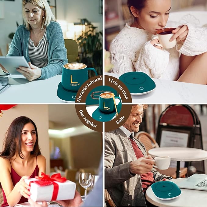 Taza de Café con Calentador Eléctrico