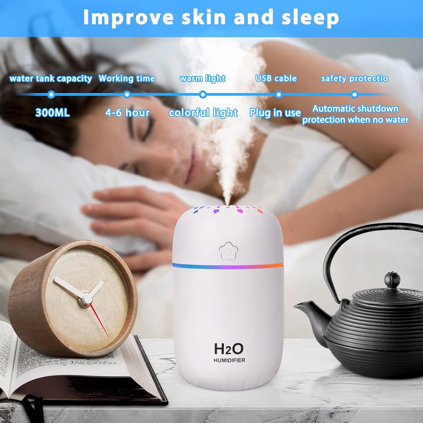 Humificador modelo a5 led 300 ml