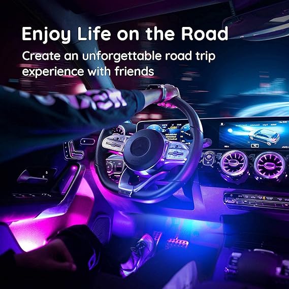 Pack 4 Luces LED Para Auto interior con control remoto