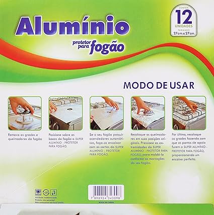 Pack 12 laminas aluminio para cocina