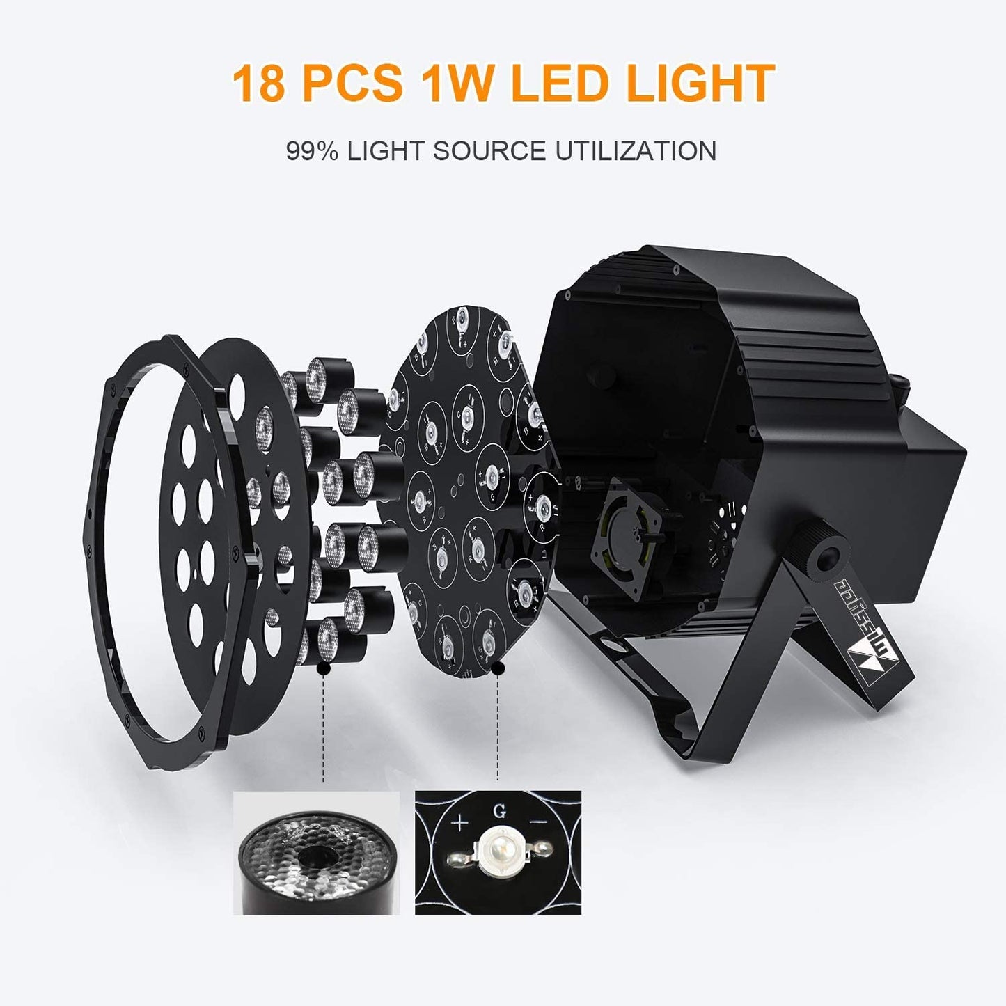 FOCO FIESTA 18 LED RGB DMX RITMICO