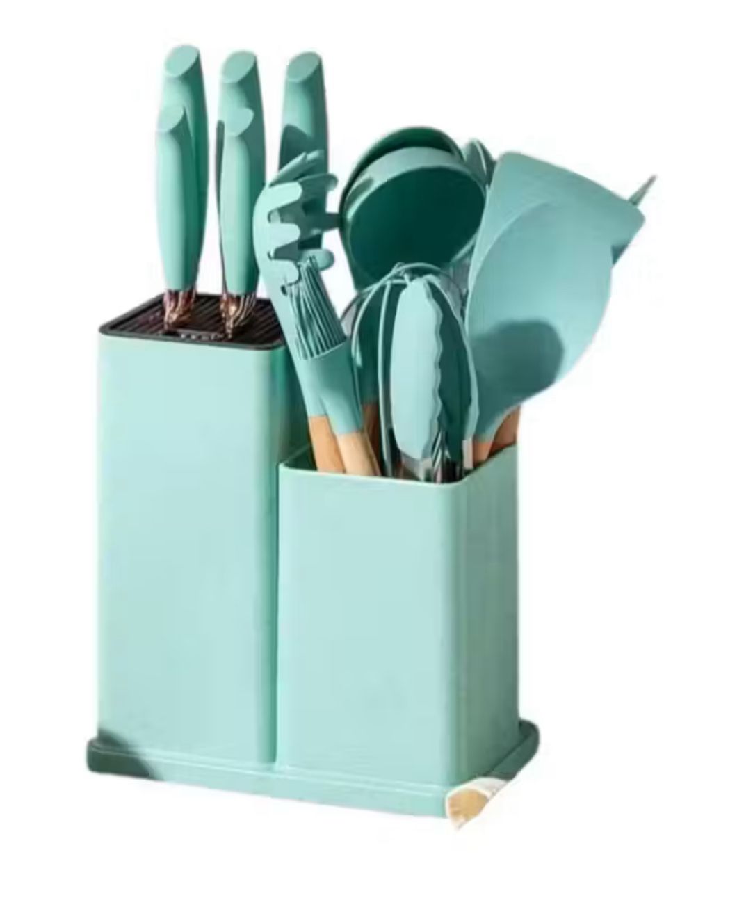 Juego de utensilios de cocina y cuchillos de 19 piezas