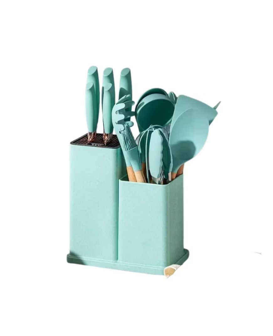 Juego de utensilios de cocina y cuchillos de 19 piezas