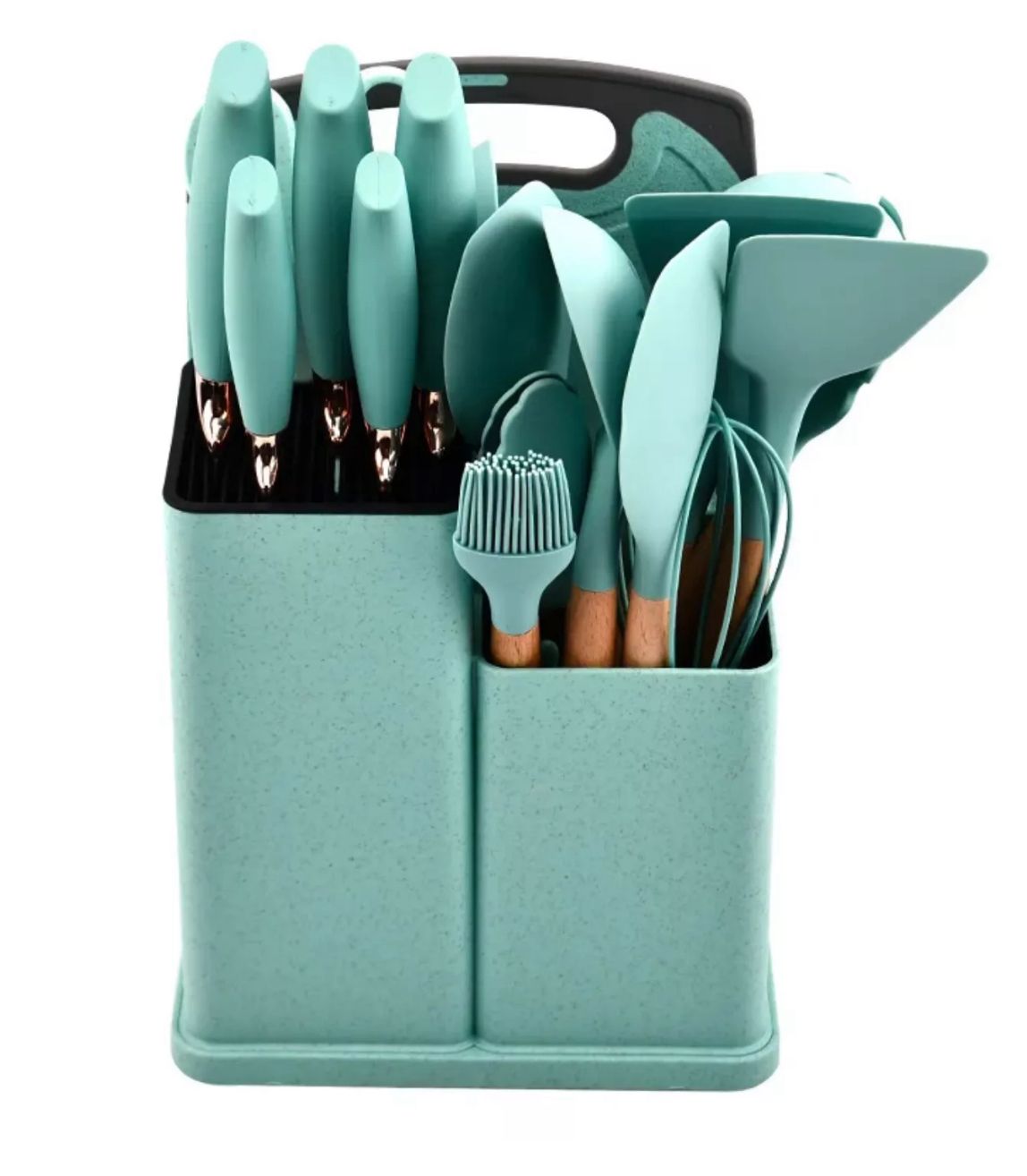 Juego de utensilios de cocina y cuchillos de 19 piezas