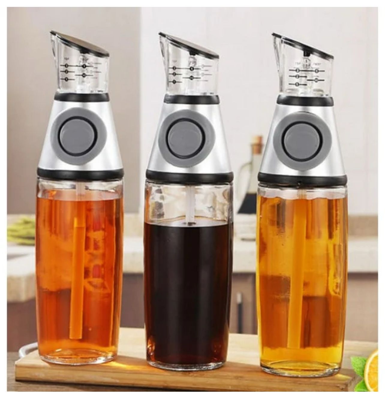 BOTELLA VIDRIO DISPENSADOR ACEITE VINAGRE 500 ML JJ-37
