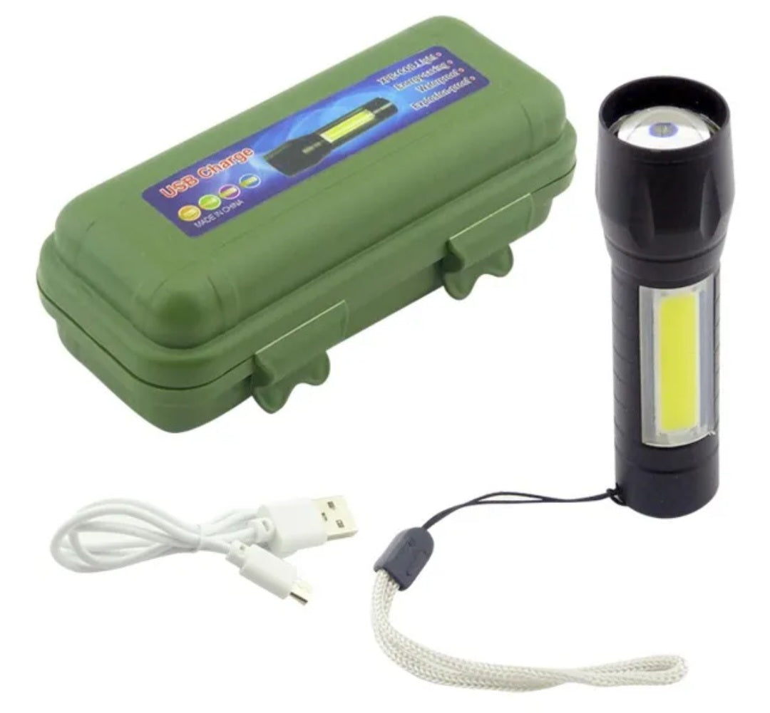 Linterna mini 2 funciones recargable usb