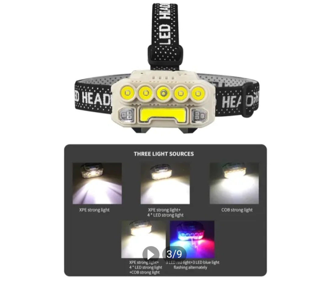 Linterna cabeza cob 5 led hk-817