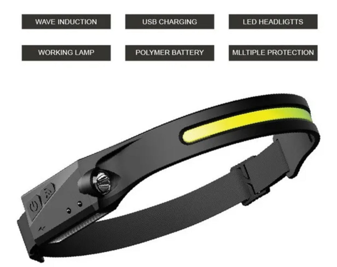 Linterna frontal recargable con sensor faro