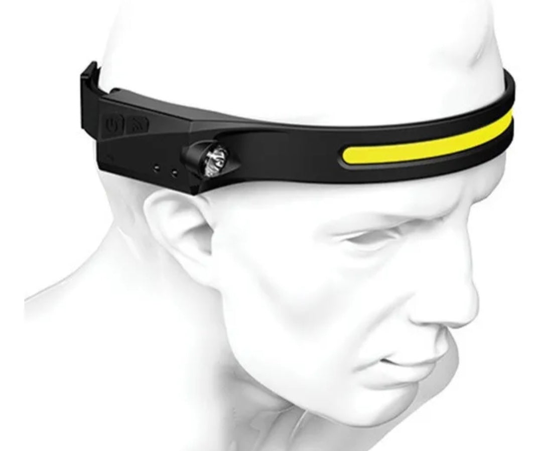 Linterna frontal recargable con sensor faro