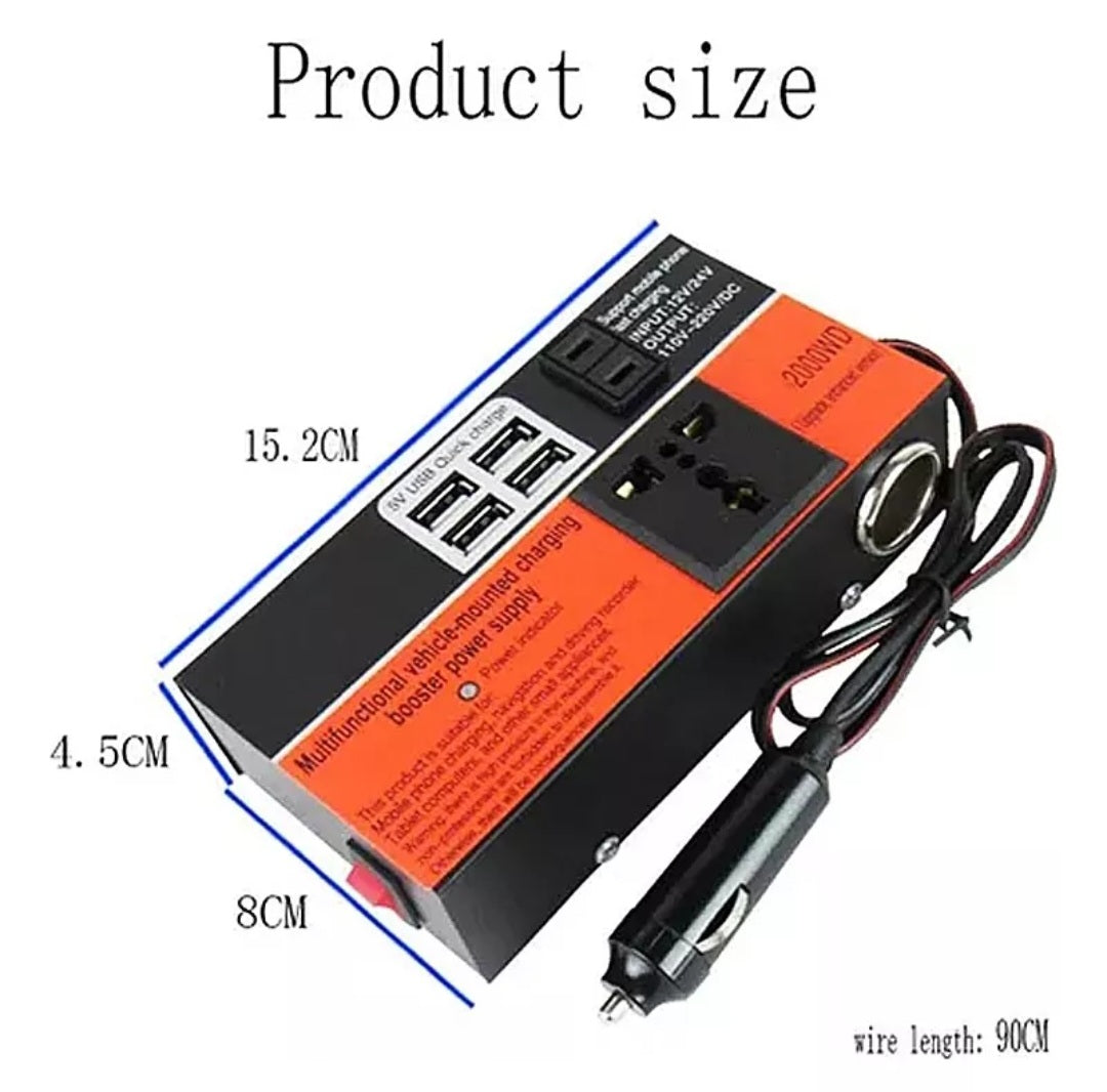 Inversor de auto multifuncional de 12 V 24 V a 220 V