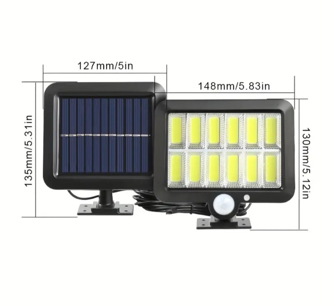Foco solar con panel y sensor de movimiento