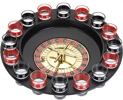 Juego de beber ruleta rusa con 16 copas