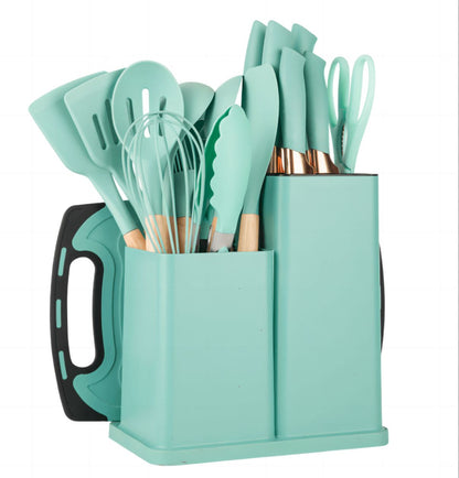Juego de utensilios de cocina y cuchillos de 19 piezas