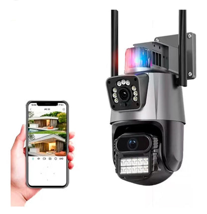 Cámara Domo Wifi Full HD con Doble Lente y Alarma