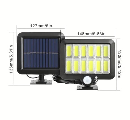 Foco solar con panel y sensor de movimiento